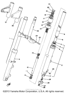 XS500E Передняя вилка