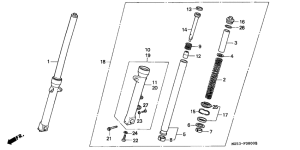 VF750C Вилка передней оси