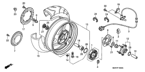 NT700V Rear wheel complete assy