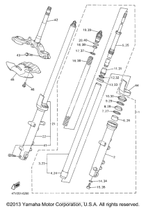 YZF600RSC Передняя вилка