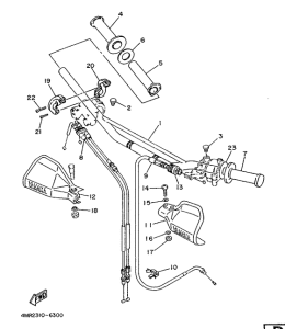 TT250R Steering handle. cable