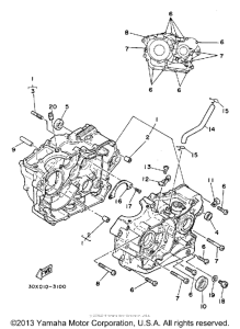 XT250LC Картер двигателя