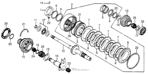 CB750 Low clutch + mainshaft