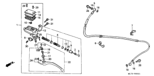 VFR750F Главный цилиндр сцепления