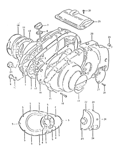GSX400 Crankcase cover ass`y  (v