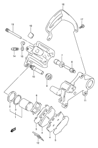 DR350 Задний суппорт