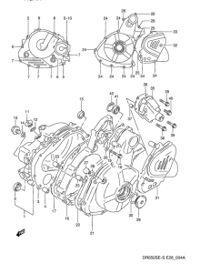DR650 Crankcase cover ass`y  (v