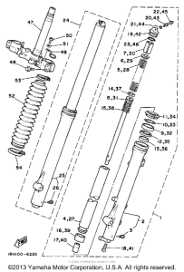 TT225T Передняя вилка