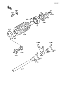 KMX200 Валы и вилки переключения передач