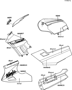 EX250 Decals(ebony / gray)(ex250-f4)