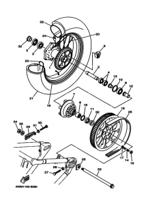 XV1600 Заднее колесо в сборе