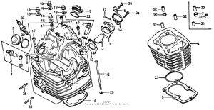 CB125S Cylinder head + cylinder
