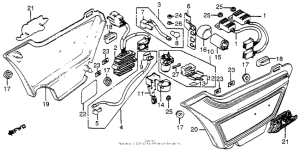 CB750 Side cover + rectifier