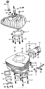 CR250 Цилиндр и головка цилиндра