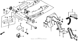 XR500R Swingarm + chain case 82