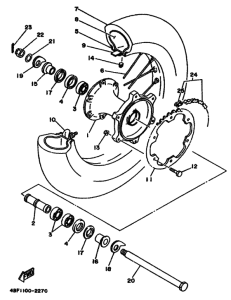 WR200R Rear wheel complete assy