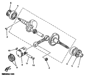 CY50R Коленчатый вал и поршни