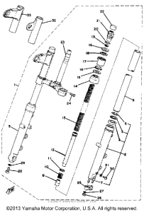 XS650G Передняя вилка