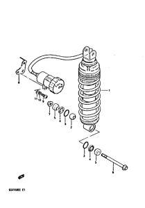 GSX550 Задние амортизаторы