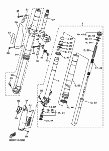 WR250R Передняя вилка