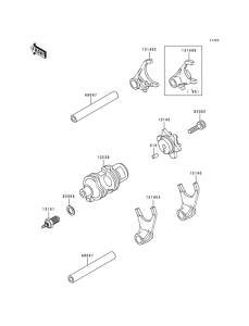 KL650 Валы и вилки переключения передач