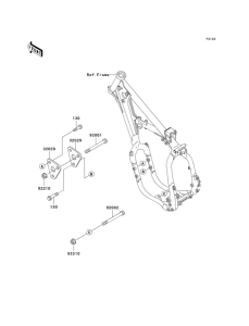 KX500 Крепление двигателя
