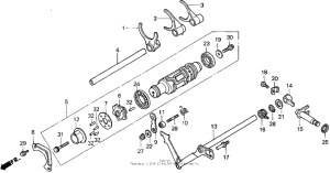 GL1500CF Shift drum + shift fork