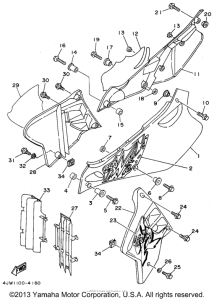 WR250Z Боковые обтекатели