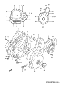 DR350 Crankcase cover ass`y  (v