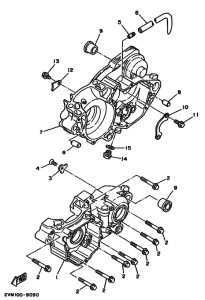 YZ250 YZ250U Картер двигателя