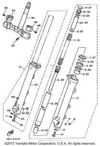 XV750B Передняя вилка