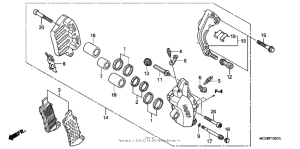 VTX1800S1 Передний тормозной суппорт левый