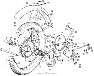 CL360 Front fender + front wheel