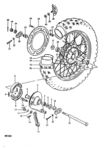 RM100 Rear wheel complete assy