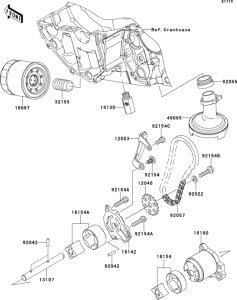 EX650 Масляный насос и фильтр