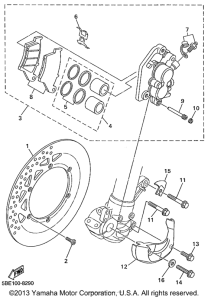 YZ400FL Передний суппорт
