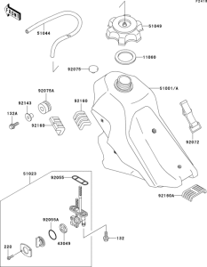 KLX300R Топливный бак