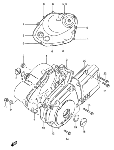 GS125 Crankcase cover ass`y  (v