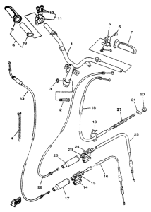YN50R Steering handle. cable