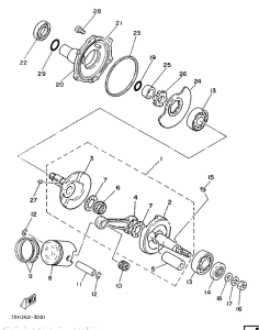 YB100 Коленчатый вал и поршни