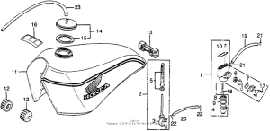 XL350 Fuel tank + fuel lever
