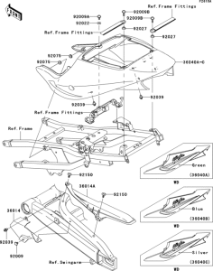 ZX900 Side covers / chain cover(zx900-f2p)