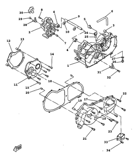 YW100E Картер двигателя