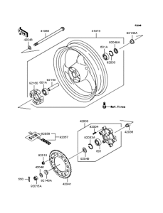 ZR250 Заднее колесо и цепь