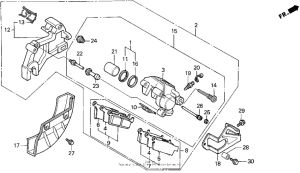 XR250R Задний суппорт