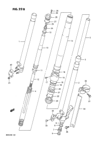 RM125 Передняя вилка
