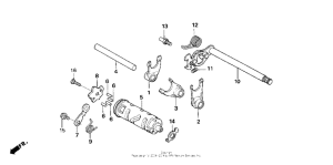 NSF100 Gearshift fork + drum
