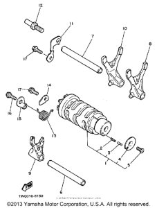 FZR600AC Shift cam-fork