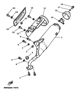 YW100T Выхлопная система