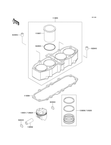 ZX500 Цилиндр и поршни